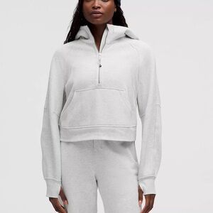 Lululemon Scuba Oversized Half-Zip Hoodie- Heathered Core Ultra Light Grey